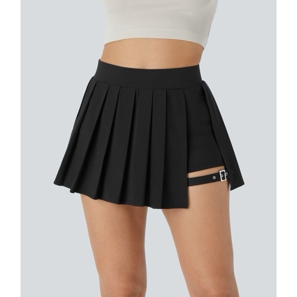 Halara High Waisted Pleated Pocket Adjustable Buckle Micro Mini Quick Dry SMALL